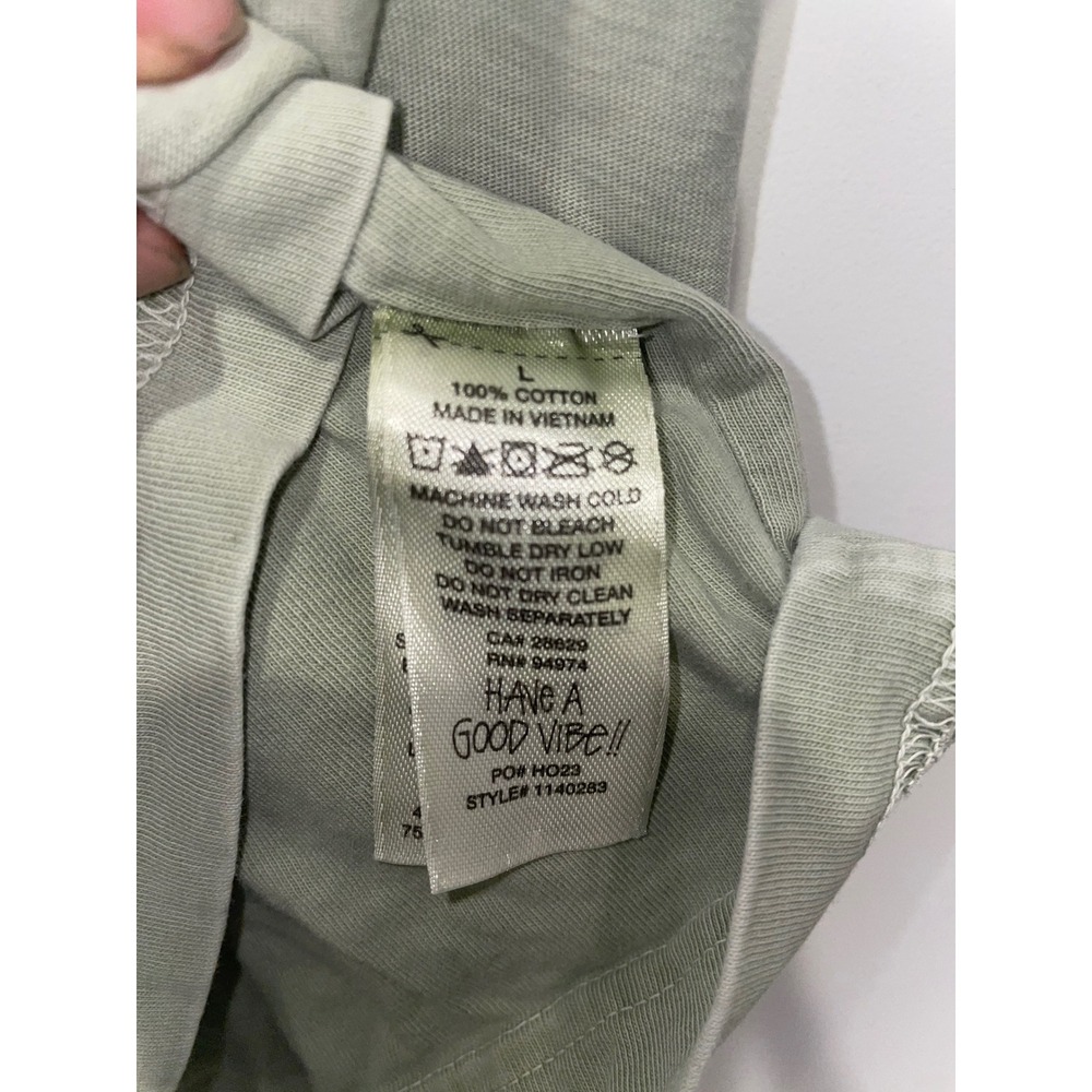 Stussy Mens Embroidered Logo Inside Out Seam T-Shirt Sage Green Large 1140283 - Picture 3 of 8